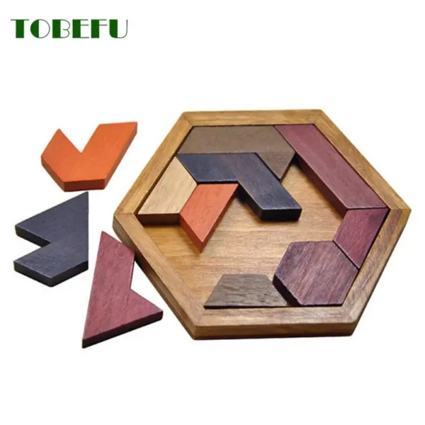 Puzzle Geometrico in Legno per Bambini