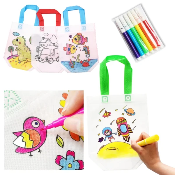 Borsa da Colorare Graffiti per Bambini