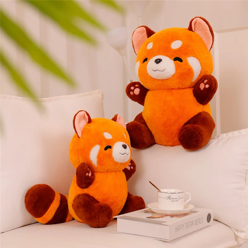Peluche Panda Rosso Trasformato - Cuscino Abbraccio per Bambini